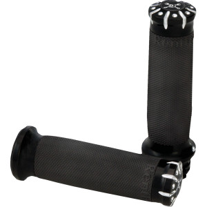 Burly Brand - Grip Set Burly Hawk Dual Cable Billet Black Machined - B16-1008BM