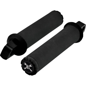 Burly Brand - Grip Set Burly Hawk Dual Cable Billet Black Textured - B16-1008TB