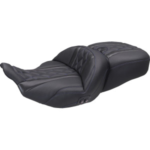 Mustang - Seat 2up Supr Tr Heat Blu Thread - 89410SB