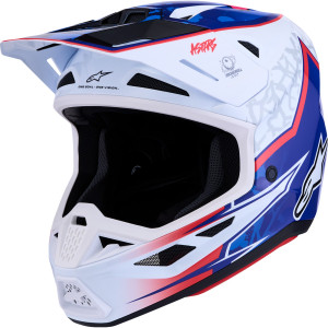 Alpinestars - Helmet S-m7 Blaster Wht/blu/red Ece06/dot Lg