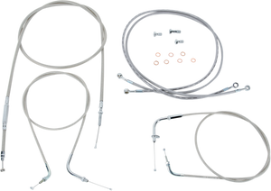 Baron - Cable Line Kit - 15" - 17" - XVS1300 - Stainless Steel - Stainless Handlebar Cable/Line Kit - BA-801300KT-16 Baron - Cable Line Kit - 15" - 17" - XVS1300 - Stainless Steel - Stainless Handlebar Cable/Line Kit - BA-801300KT-16