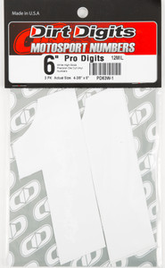 Dirt Digits - #1 6" White Super X Digits 3/pk