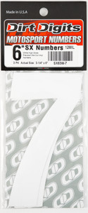 Dirt Digits - #7 6" White Super X Digits 3/pk