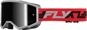 Fly Racing - Youth Zone Goggle Red/grey W/ Black Mirror/smoke Lens