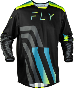 Fly Racing - Kinetic Volt Jersey Black/grey/teal/yellow 2x