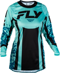 Fly Racing - Women's Lite Flake Jersey Aqua/teal/black Lg