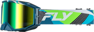 Fly Racing - Zone Elite Retro Goggle Green W/ Iridescent Grn Mirror Lens