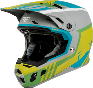 Fly Racing - Youth Formula Cc Strike Helmet Matte Grey/green/teal Yl