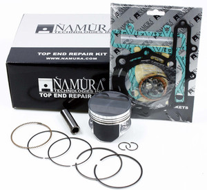 <p>Top End kit includes: piston, rings, wrist pin, clips, top end bearing, and gasket kit</p><p>MOS2 (Teflon/Molybdenum) Coated Skirts A rolled on application process provides a bond that is 10 times stronger than other spray on coatings. Benefits include increased heat transfer, reduced friction and helping to eliminate cold seizures</p><p>Machined Smooth Heads Reflects combustion heat and reduces carbon buildup, protecting the top of the piston. Some tests have shown this feature can increase horsepower and fuel economy by up to 6%</p><p>Anodized Domes Increases heat resistance and durability; pistons with anodized domes are 75% stronger than non-anodized pistons</p><p>Hypereutectic Casting Process Provides higher silicon content for reduced expansion rates and additional wear resistance; it also has an ability to withstand higher cylinder temperatures</p>