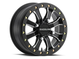 <p style="font-size: medium;"><font size="3">One of the first Raceline UTV beadlock designs, and taking cues from the Raceline Mamba HD for trucks</font></p><p style="font-size: medium;"><font size="3">Constructed out of heavy duty A356 aluminum with a forged 6061 beadlock ring with US made Grade 8 zinc beadlock hardware included</font></p><p style="font-size: medium;"><font size="3">UTV Beadlock Bolts = 1" length</font></p><p style="font-size: medium;"><font size="3">Engineered to be one of the strongest wheels available</font></p><p style="font-size: medium;"><font size="3">Available in both Satin Black and Satin Black with machined spoke ridges</font></p><p style="font-size: medium;"><font size="3">Includes a satin black snap-in cap with embossed chrome Raceline logo</font></p><p style="font-size: medium;"><font size="3">For thicker beaded tires, Raceline beadlock ring spacers are available to ensure proper ring seating.</font></p><p style="font-size: medium;"><font size="3">Available in 12”, 14” and 15” diameters for most UTV bolt patterns</font></p><p style="font-size: medium;"><font size="3">The Official Wheel of Ultra 4 Racing, NORRA, MidAmerica Outdoors, Southern Rock Racing Series, Nor Cal Rock Racing</font></p><p style="font-size: medium;">Size: 15 x 6</p><p style="font-size: medium;">BOLT PATTERN: 4x137</p><p style="font-size: medium;">Offset: 0</p><p style="font-size: medium;">Weight: 20 lbs.</p><p style="font-size: medium;">Load Rating: 1200 lbs.</p><p style="font-size: medium;">Center Cap: CPR-A82-156</p>
