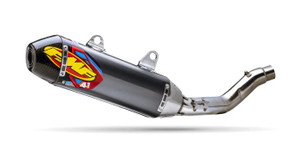 <p><font size="3">The Factory 4.1 RCT incorporates the latest in FMF Resonance Chamber Technology™ both internally and externally. In addition, we achieve a shorter overall length that is less susceptible to crash damage and complementary to our Factory Forward Engineering - moving the muffler closer to the motor to centralize mass. The Factory 4.1 RCT is constructed from only aerospace grade materials that meet our exacting specifications and is manufactured 100% at our Southern California factory.</font></p><p><span style="font-size: medium;">-Available in Natural Aluminum Muffler with Carbon End Cap&nbsp;</span></p><p><span style="font-size: medium;">-Massive Power gains throughout the RPM range.</span></p><p><span style="font-size: medium;">-Huge weight savings</span></p><p><span style="font-size: medium;">-New RTS (Rapid Tuning System)</span></p><p><span style="font-size: medium;">-FMF uses the highest quality proprietary blend of alloy grade titanium made especially to our standards.</span></p><p><span style="font-size: medium;">-Can be used with FMF or Stock OEM Header</span></p>