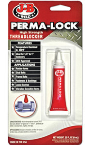 <p>For heavy-duty applications. Temperature resistant to 300deg.F.</p><p>Especially well suited for permanently locking studs.</p><p>Locks against vibration loosening.</p><p>Requires extra effort or special tools for removal.</p><p>Features a no spill, drip or clog cap.</p><p>OEM approved.</p><p>Suggested applications: rocker arms, stud bolts, fasteners &amp; bushings, loose screws, vibration sensitive items.</p>