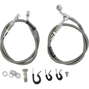 <ul><li><span style="font-family: lucida sans unicode, lucida grande, sans-serif"><span style="font-size: 12px">Street Brake Hose Kits are engineered utilizing a Teflon&reg; inner liner, supported by a rugged 308 stainless steel braid.</span></span><br />&nbsp;</li><li><span style="font-family: lucida sans unicode, lucida grande, sans-serif"><span style="font-size: 12px">Precision double crimp technology ensures permanent end attachment and precise alignment for uncompromised fit.</span></span><br />&nbsp;</li><li><span style="font-family: lucida sans unicode, lucida grande, sans-serif"><span style="font-size: 12px">Cycleflex Street Brake hoses meet all the guidelines of the D.O.T. MVSS-571</span></span><br />&nbsp;</li><li><span style="font-family: lucida sans unicode, lucida grande, sans-serif"><span style="font-size: 12px">Comes complete with all necessary hardware</span></span></li></ul>