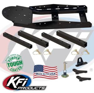 <p><font size="3">The KFI Pro V-Plow System is a versatile four-part plow system designed to meet various operational needs. It consists of four major components, with a specific machine model mount and winch system required (but not included) for operation. The system includes:</font></p><p><font size="3"><br></font></p><p><font size="3">Driver's Side Wing Blade (#106820-DS)</font></p><p><font size="3">Passenger's Side Wing Blade (#106820-PS)</font></p><p><font size="3">V-Plow Center Pivot Kit (#106820-CP)</font></p><p><font size="3"><br></font></p><p><font size="3">Options:</font></p><p><font size="3">Option #1 (#106820-APH): Includes a Hand Held All-Control KFI remote, two Electric Hydraulic Actuators, and the necessary electrical wiring.</font></p><p><font size="3">Option #2 (#106820-AP): Includes two Dash-Mounted LED-lit Rocker Switches, two Electric Hydraulic Actuators, and the necessary electrical wiring.</font></p><p><font size="3">Option #3 (#106820-MP): A Manual Operation system that uses tubes and pins, allowing manual adjustment of the wings independently in three positions: In, Out, and Straight.</font></p><p><font size="3">All three Box #4 options also include essential components like the welded push frame, push tube mounting ears, and a single plow foot kit for the center of the V-Plow system.</font></p><p><font size="3"><br></font></p><p><font size="3">Specifications:</font></p><p><font size="3">Push Tube and Manual Pivot Components for the KFI Pro-V Plow System (106820 and 106180)</font></p><p><font size="3">Constructed of Heavy Duty Grade 50 Steel</font></p><p><font size="3">Shot Blasted Before Powder Coating Black</font></p><p><font size="3">Includes Manual Wing Angling Tubes (106530)</font></p><p><font size="3">Includes Single Plow Foot (for Center Pivot)</font></p><p><font size="3">Includes Manual For 106820 Assembly</font></p>