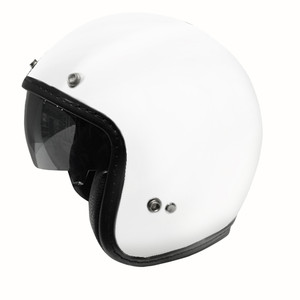 Thermoplastic alloy shell<br>Three snap universal bubble peak<br>Removable cheek pads<br>DOT FMVSS-218 safety approved<br>Perfect blend of leading innovations and superior workmanship<br>Manufactured to offer high value and everlasting reliability<br>Strict quality control ensures conformance to safety standards<br><br><br>  3/4 Retro Solid Open Face Helmet (032-118) by ZOAN®. The 3.4 Retro helmet is a stylish and functional street helmet designed for comfort and durability. With a sun visor and double d-ring retention system, this helmet is sure to provide the features you want and need in a street helmet.<br><br>  3/4 Retro Solid Open Face Helmet<br>Quick release inner sun shield<br>