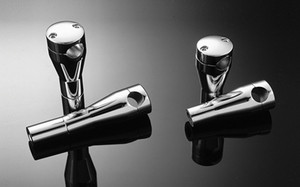 <p>Riser set Round, for R-22mm (7/8 inch) and R-25mm (1 inch) handlebars</p><p>15cm (6 inch) high M10 mounting</p>