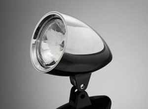 <p>Billet Aluminum light Cone, Clear lens, E-mark, H4 12V60/55W</p><p>Spotlights R - 115mm (4 1/2inch), Chrome</p><p>H - 5", W - 5", D - 180mm</p>