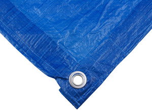 <p>Polyethylene rip stop tarp</p><p>These tarps are cut to size which is cut one size less seams, hems, and turnovers</p><p>8 x 8 weave</p><p>Bright blue with Sisal rope inside hem</p><p>Grommets every 3 feet</p><p>Waterproof and tearproof</p><p>5 oz. polyethylene</p><p>Cut size: 10' x 18'</p><ul></ul>
