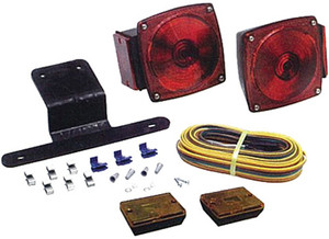 <div class="productDescription"><div class="primaryProductDescription"><p>SAE/DOT/FMVSS/CMVSS approved<br><br>Contains two stud-mount taillights with red side markers and reflectors, license plate bracket, 25 wiring harness and all necessary hardware<br><br>Replacement lights and lenses sold separately<br><br>Dimensions 49/16 x 49/16  <br><br></p></div> <div id="itemGroup" class="productItemGroup"></div></div>