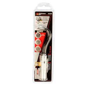<p>Flexible head super bright LED light</p><p>Red laser pointer</p><p>Pocket clip</p><p>Magnetic base</p><p>3 bonus LR44 Batteries (6 batteries total)</p><ul></ul>