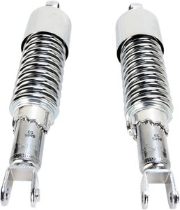 Emgo - Custom Shorty Shocks with Shroud - Chrome Body/Chrome Spring Finish - Clevis Lowering - Custom Shorty Shocks - 17-05694 Emgo - Custom Shorty Shocks with Shroud - Chrome Body/Chrome Spring Finish - Clevis Lowering - Custom Shorty Shocks - 17-05694