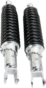 Emgo - Custom Shorty Shocks with Shroud - Chrome Body/Black Spring Finish - Clevis Lowering - Custom Shorty Shocks - 17-05696 Emgo - Custom Shorty Shocks with Shroud - Chrome Body/Black Spring Finish - Clevis Lowering - Custom Shorty Shocks - 17-05696