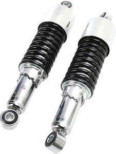 Emgo - Custom Shorty Shocks with Shroud - Chrome Body/Black Spring Finish - Eye Lowering - Custom Shorty Shocks - 17-05700 Emgo - Custom Shorty Shocks with Shroud - Chrome Body/Black Spring Finish - Eye Lowering - Custom Shorty Shocks - 17-05700