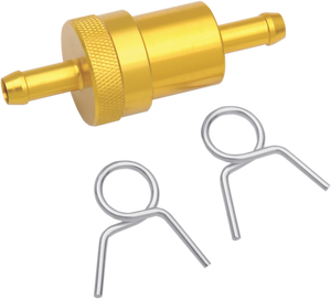 Emgo - Fuel Filter - Gold - 5/16" - Anodized Aluminum Fuel Filter - 14-34434