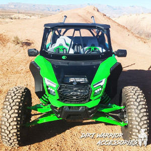Kawasaki Teryx H2 Front Windshield w/ Intrusion Bars - Dirt Warrior Accessories