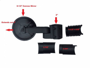 Honda Pioneer/Talon Smack Back Buggy Mirror-Round 5-1/2" Diameter Convex - EMP