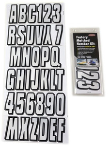 Can-Am Boat Lettering Silver/Black 3"³ Registration Kit - Hardline
