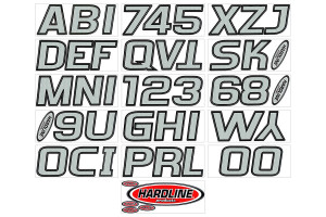 Can-Am Boat Lettering Silver/Black 3"³ Registration Kit - Hardline