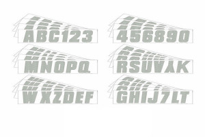 Can-Am Boat Lettering Solid Silver 3"³ Registration Kit - Hardline