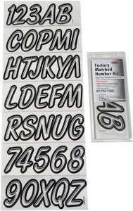 Can-Am Boat Lettering Transparent Clear and Black 3"³ Registration kit - Hardline