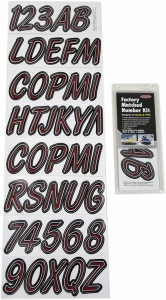 Honda Pioneer/Talon Boat Lettering Burgundy/Black 3inch Registration Kit - Hardline