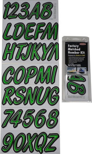 Honda Pioneer/Talon Boat Lettering Kiwi/Black 3"³ Registration Kit - Hardline