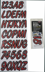 Honda Pioneer/Talon Boat Lettering Red/Black 3"³ Registration Kit - Hardline