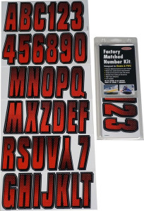 Honda Pioneer/Talon Boat Lettering Red/Black 3inch Registration Kit - Hardline