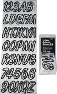 Honda Pioneer/Talon Boat Lettering White/Black 3"³ Registration Kit - Hardline
