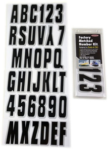Kawasaki Boat Lettering Black/Silver 3 Registration Kit - Hardline