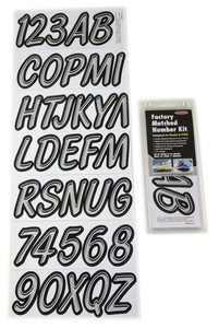 Kawasaki Boat Lettering Silver/Black 3 Registration Kit - Hardline