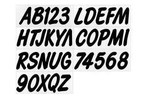 Kawasaki Boat Lettering Solid Black 3 Registration Kit - Hardline