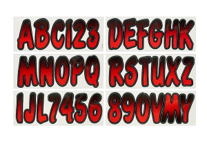 Polaris Ranger Boat Lettering Red/Black 3"³ Registration Kit - Hardline