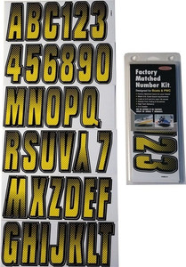 Polaris RZR Boat Lettering Black/Yellow 3"³ Registration Kit - Hardline