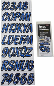 Polaris RZR Boat Lettering Blue/Black 3"³ Registration Kit - Hardline