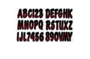 Polaris RZR Boat Lettering Burgundy/Black 3"³ Registration Kit - Hardline
