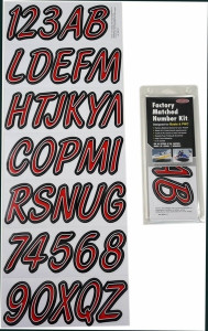 Polaris RZR Boat Lettering Red/Black 3"³ Registration Kit - Hardline