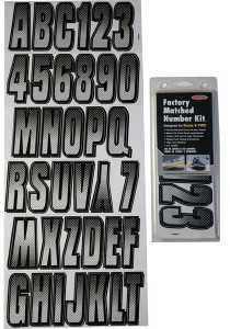 Polaris RZR Boat Lettering Silver/Black 3"³ Registration Kit - Hardline
