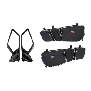 Can Am Maverick X3 Rear View Side Mirrors & Door Storage Bags - Kemimoto