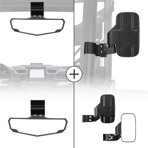 Can-Am Defender Adjustable Side Mirrors & Rear View Mirror - Kemimoto